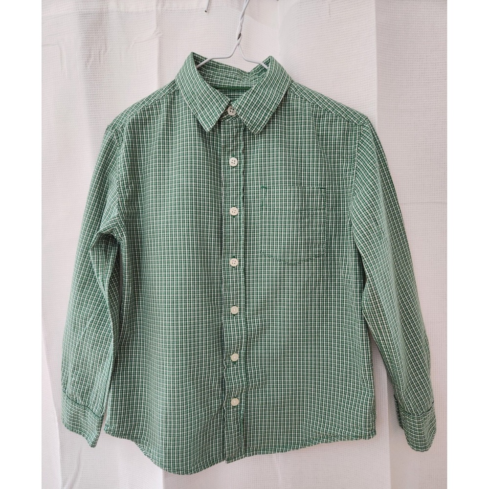 Cherokee Boys Size Small 5-6  Green Check‎ Button Up Shirt